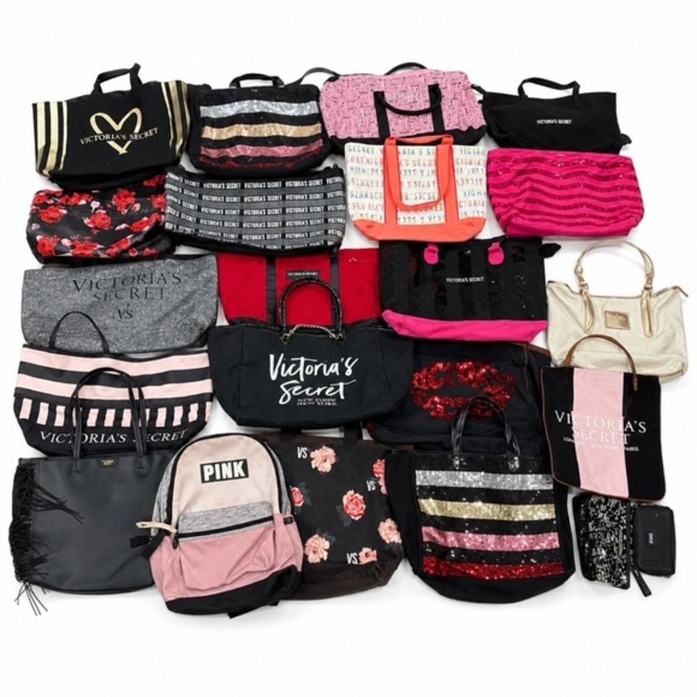 Victoria's Secret Y2K PINK Vintage Duffel/Travel Gym Bag Bundle Of 21 Bags